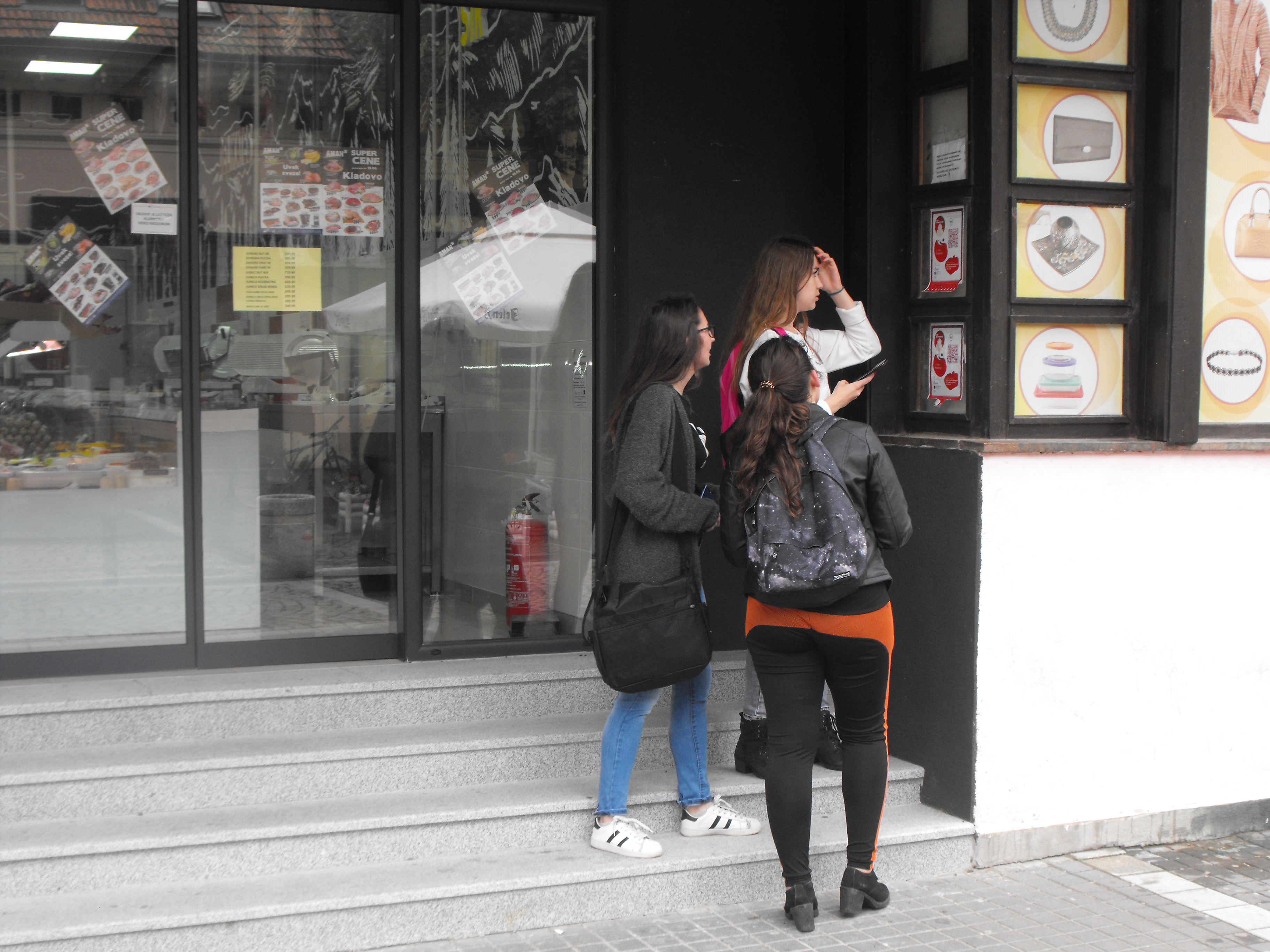 Participants in the Code of Democracy game in search of clues around city of Kladovo.