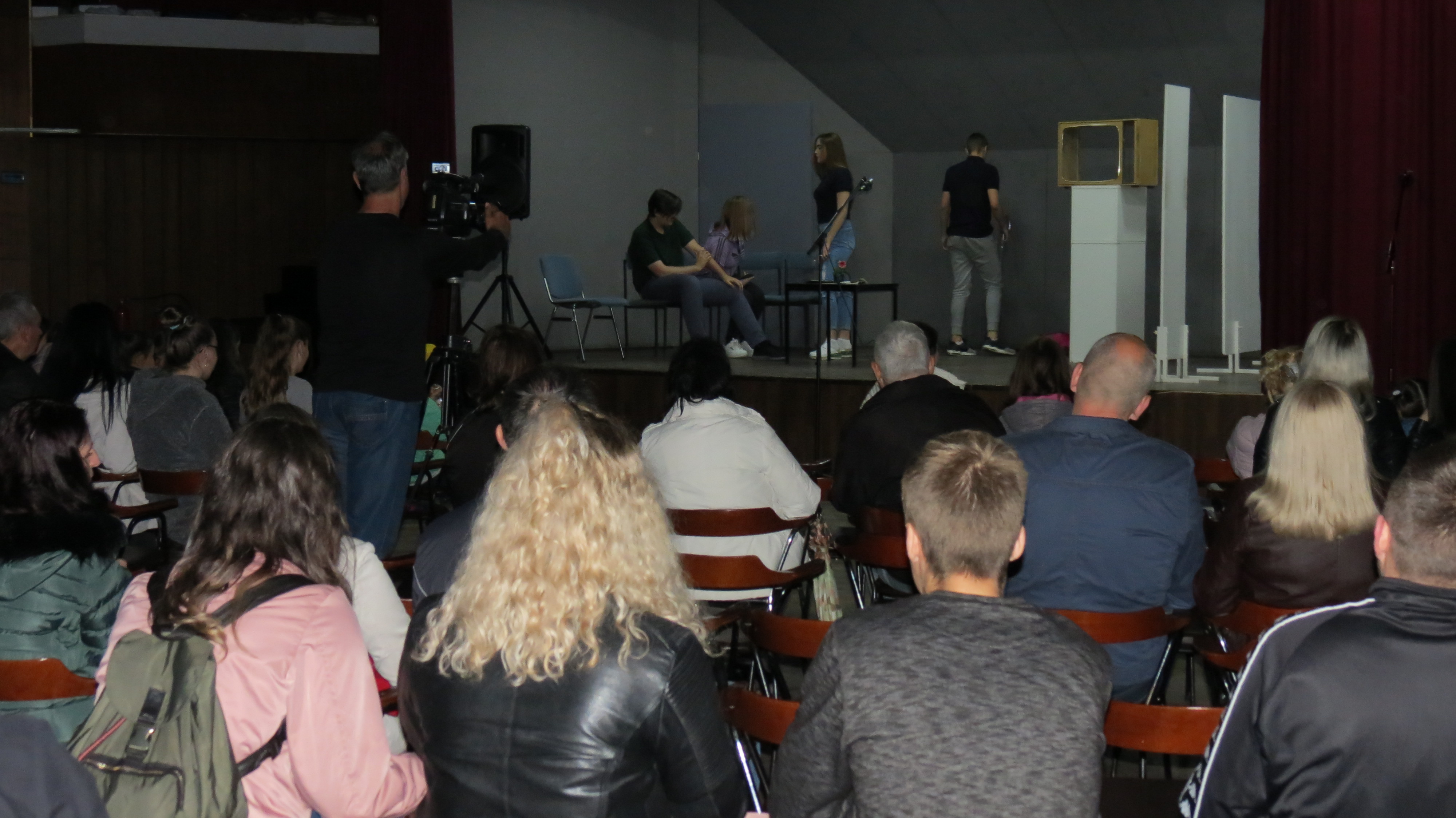 Students of the "Mile Arsenijević - Bandera" gymnasium from Majdanpek in their play "Find your channel".